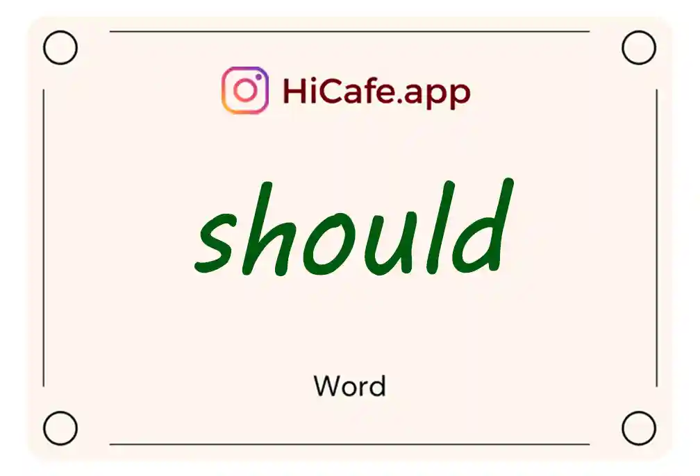 Meaning and usage of should word