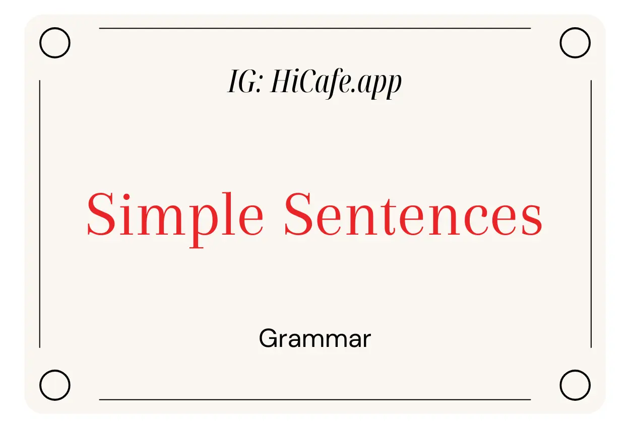 English Grammar Simple Sentences