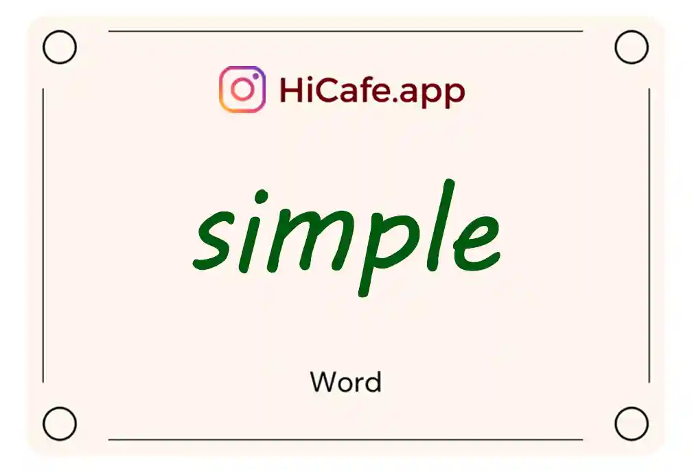 Meaning and usage of simple word