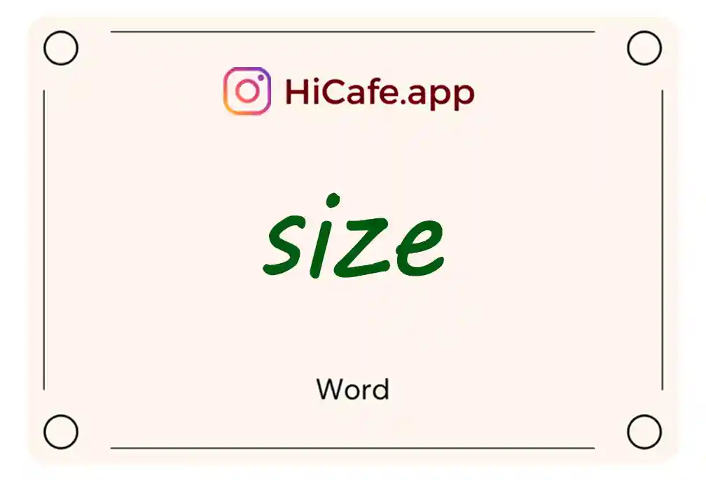 Meaning and usage of size word