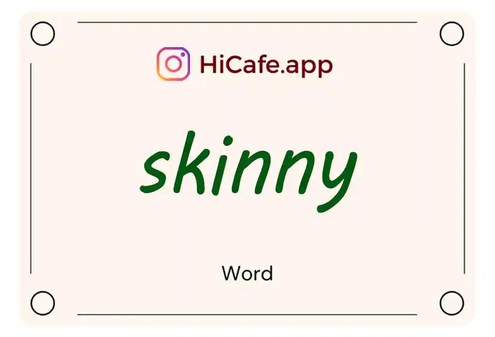 Meaning and usage of skinny word