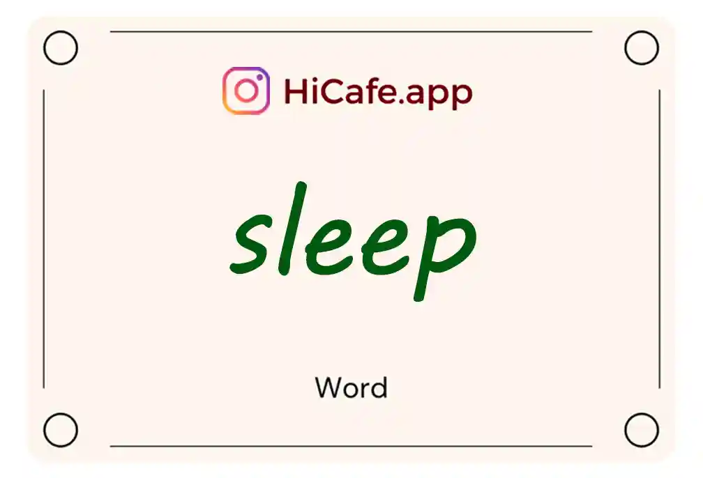 Meaning and usage of sleep word