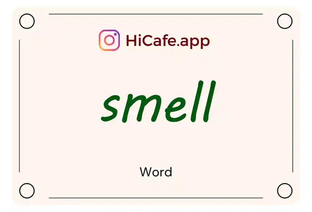 Meaning and usage of smell word