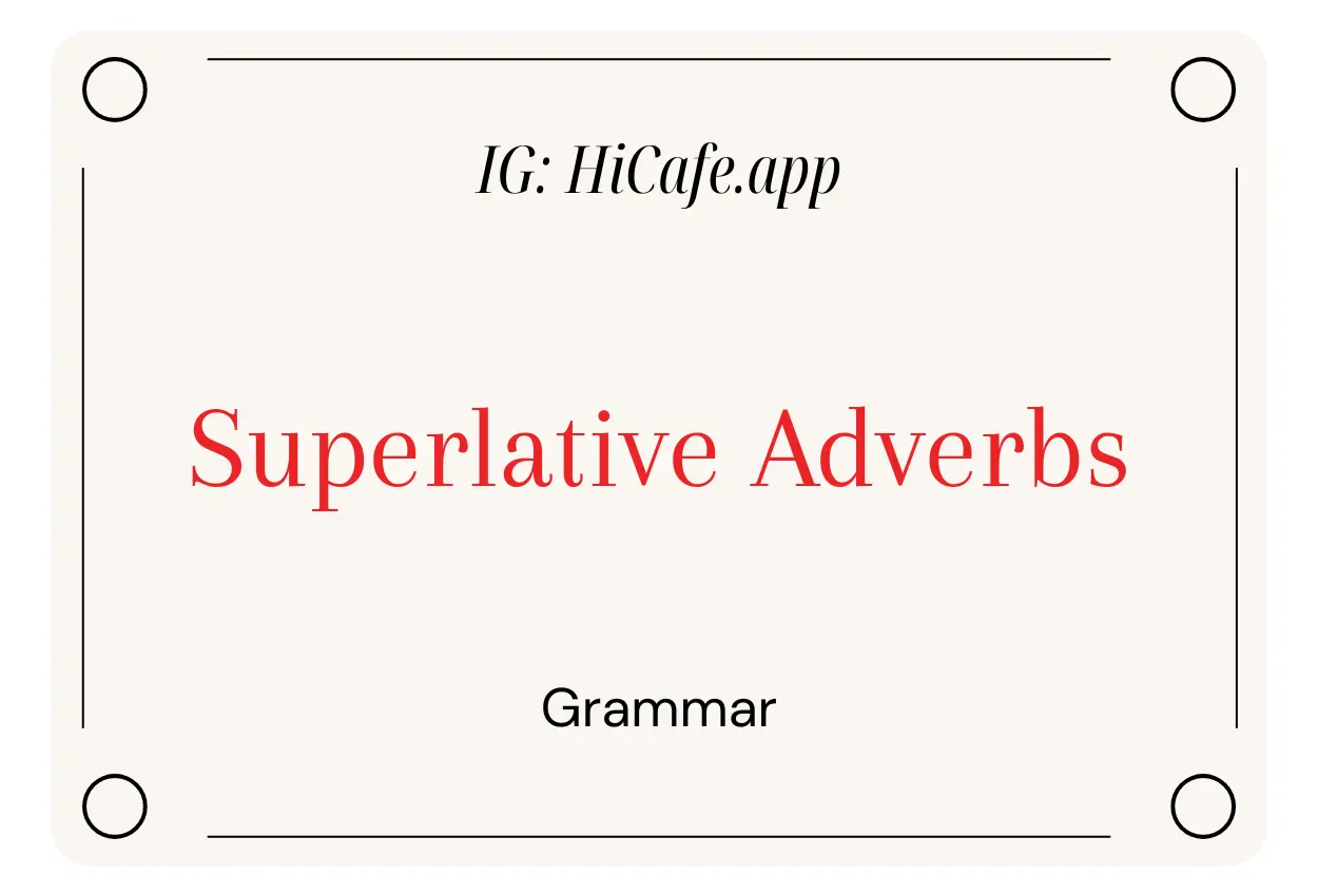 superlative adverbs in English