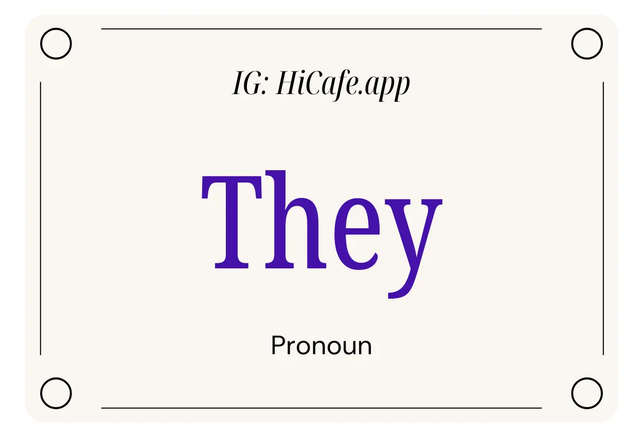 English Pronoun They