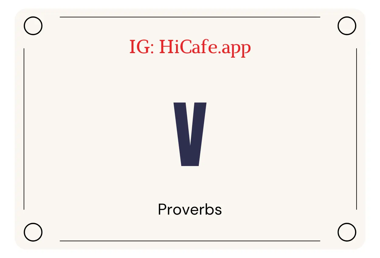 American proverb words - letter V