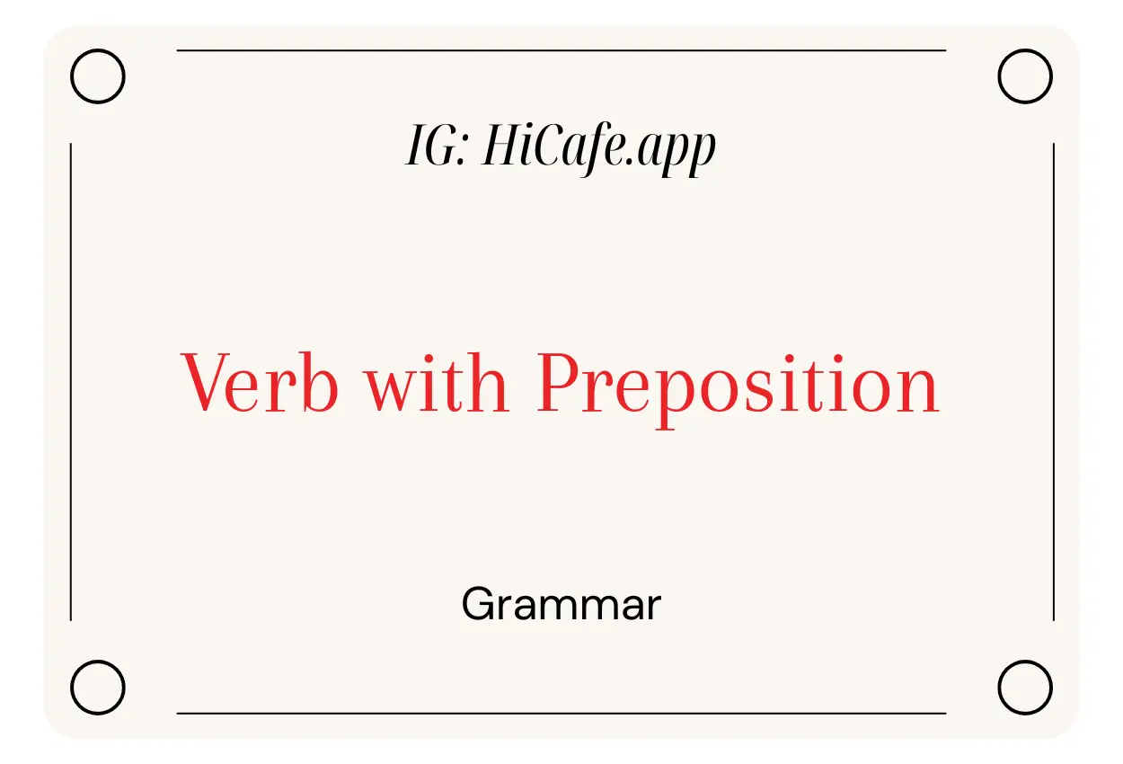 English Grammar Verb+preposition