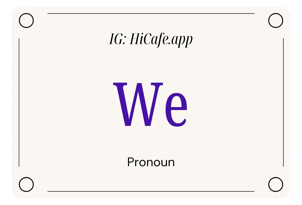 English Pronoun We