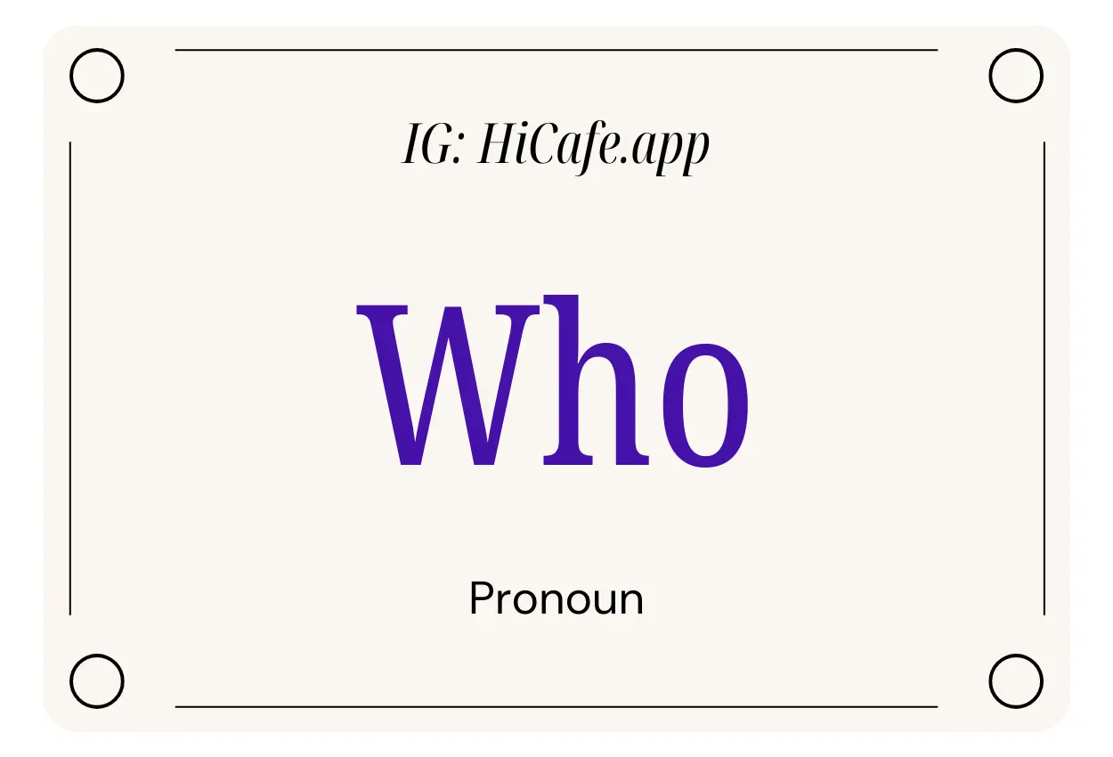 English Pronoun Who