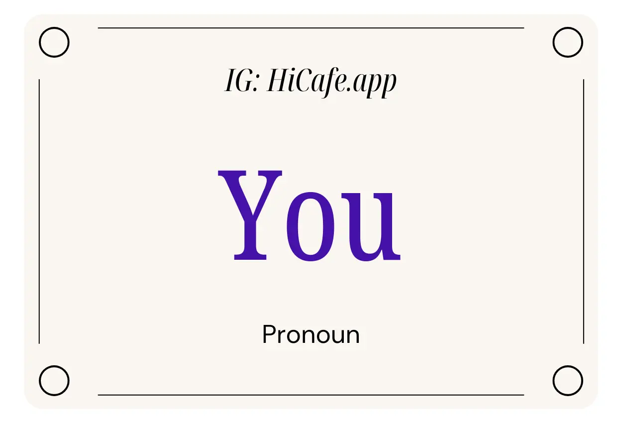 English Pronoun You