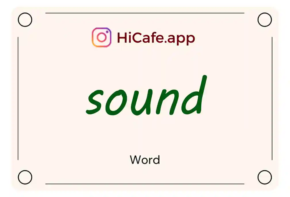 Meaning and usage of sound word