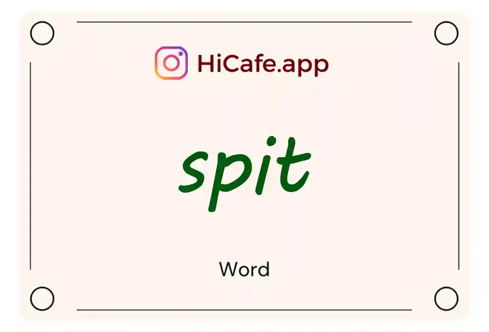 Meaning and usage of spit word