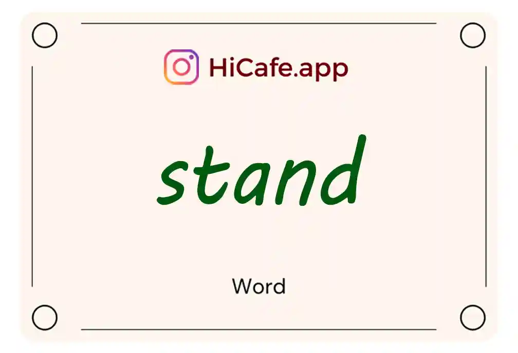 Meaning and usage of stand word