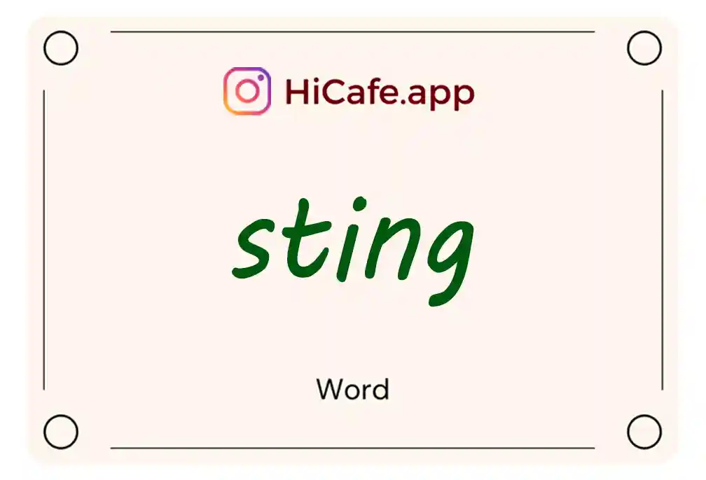 Meaning and usage of sting word