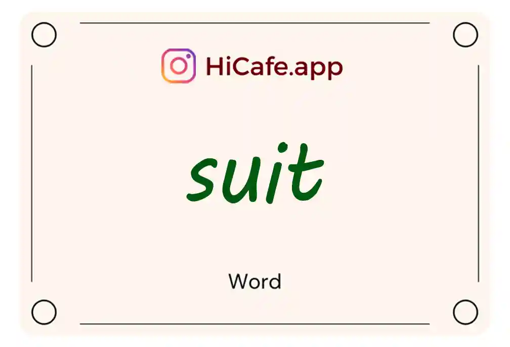 Meaning and usage of suit word