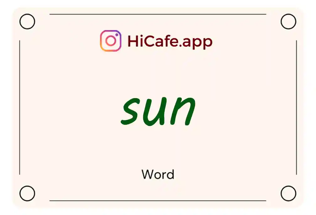 Meaning and usage of sun word