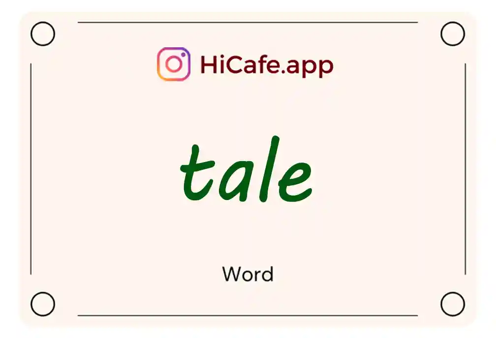 Meaning and usage of tale word