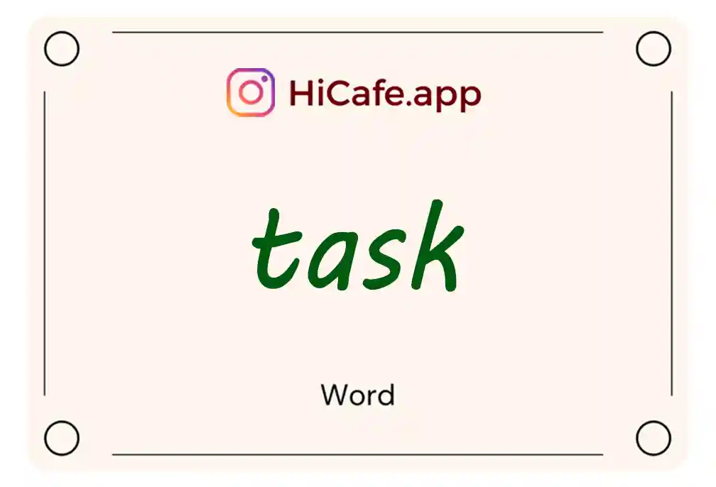 Meaning and usage of task word