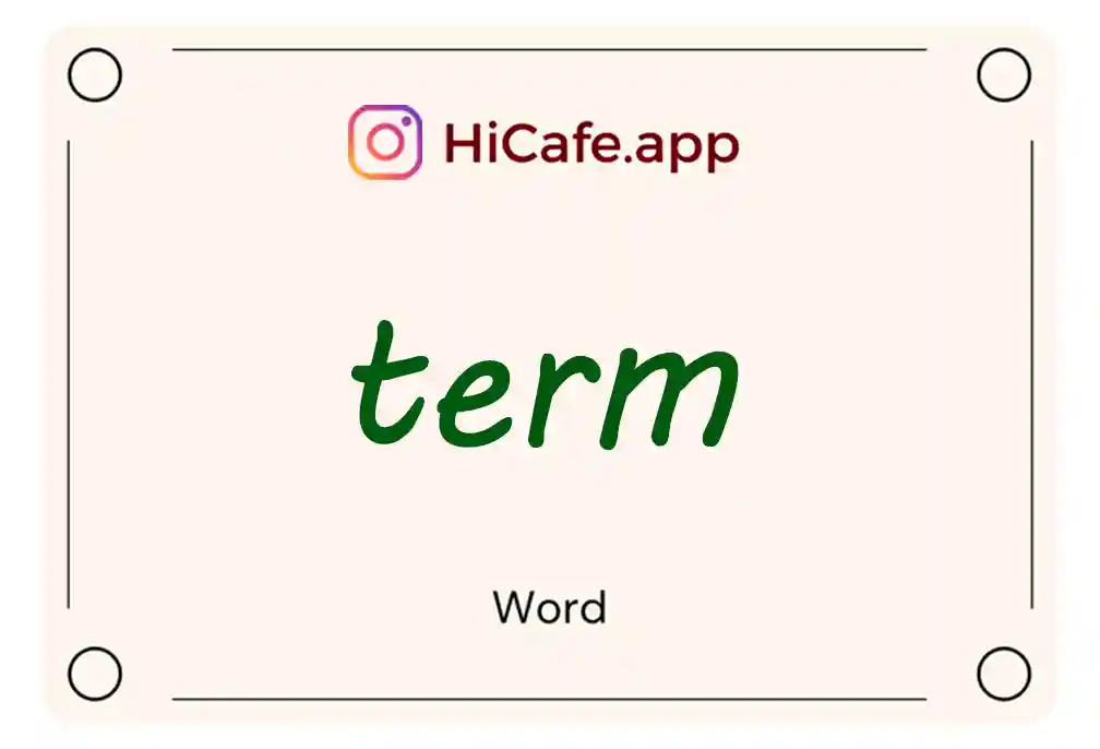 Meaning and usage of term word