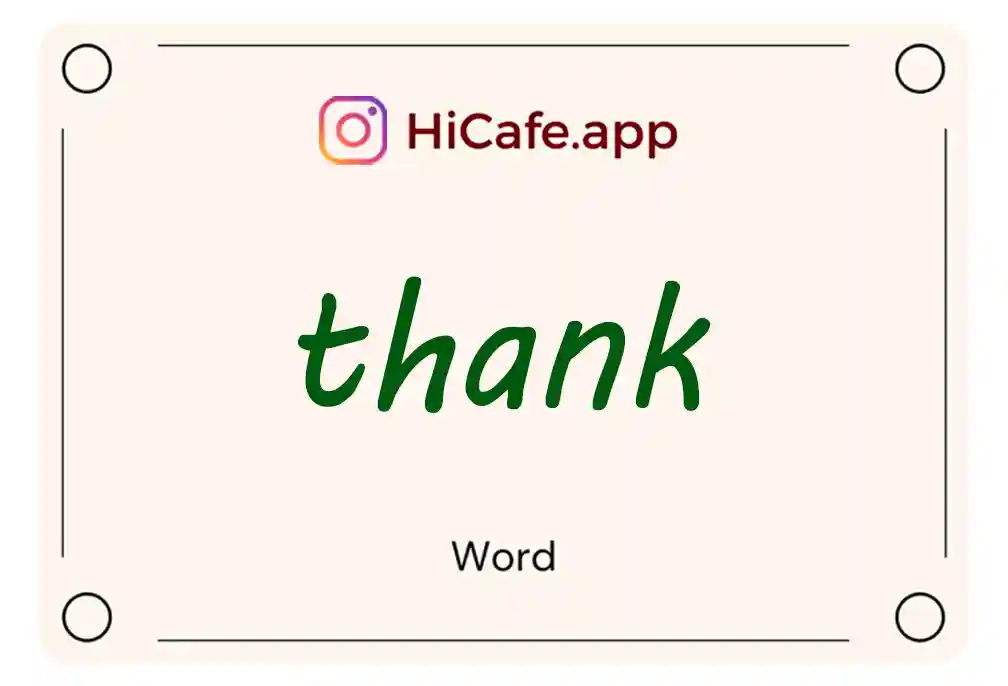 Meaning and usage of thank word