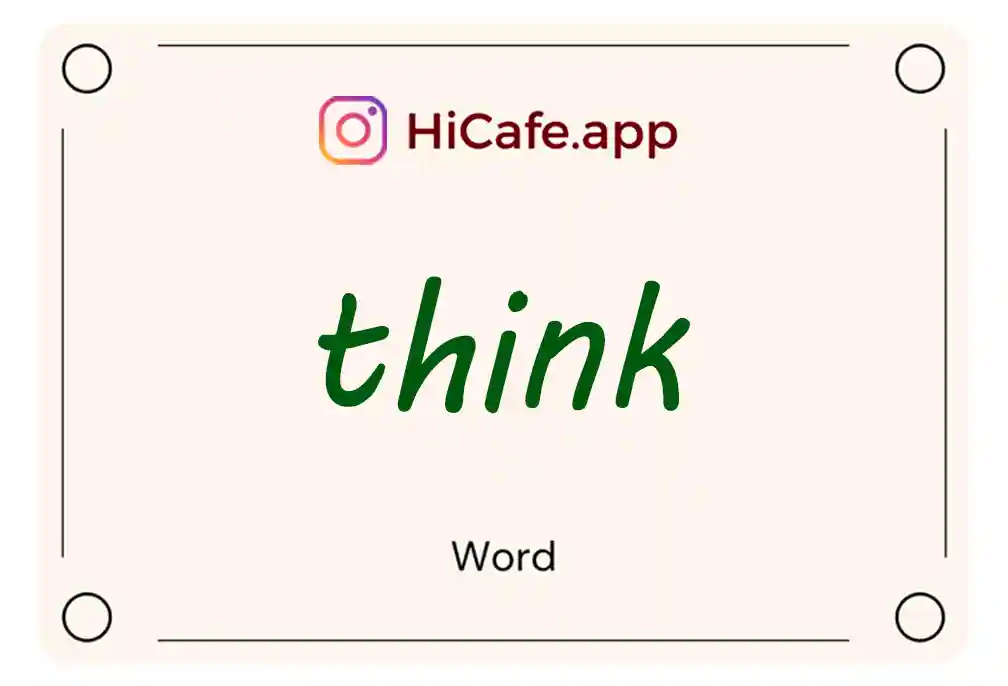 Meaning and usage of think word