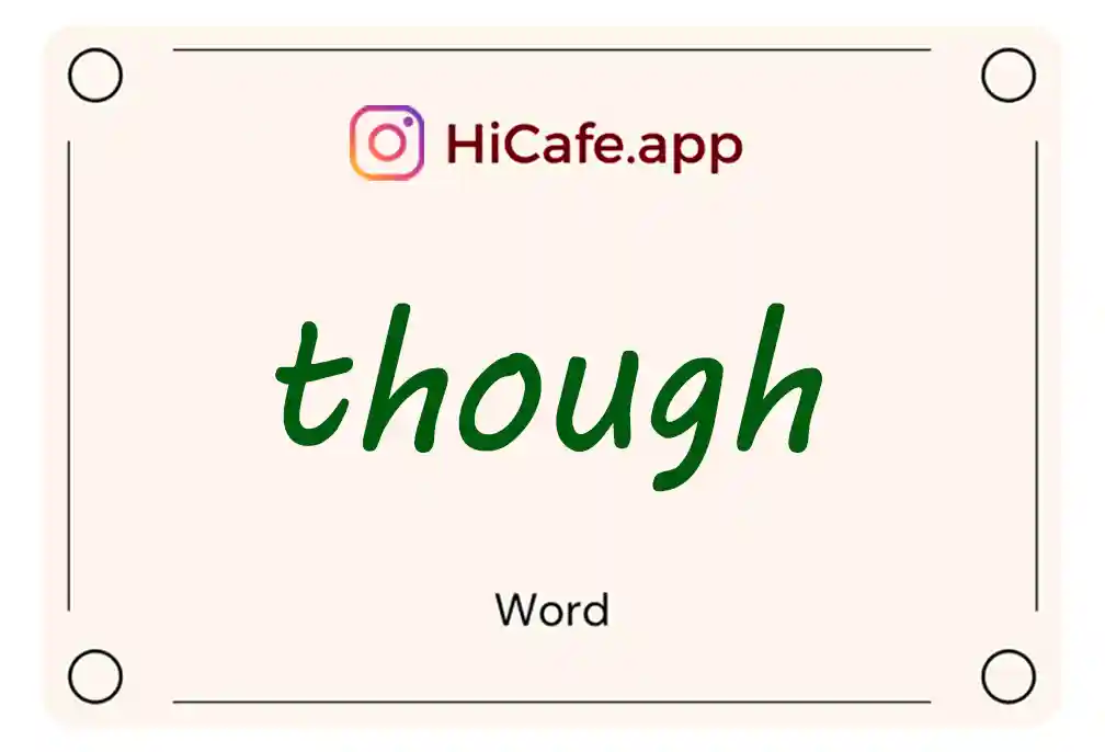 Meaning and usage of though word