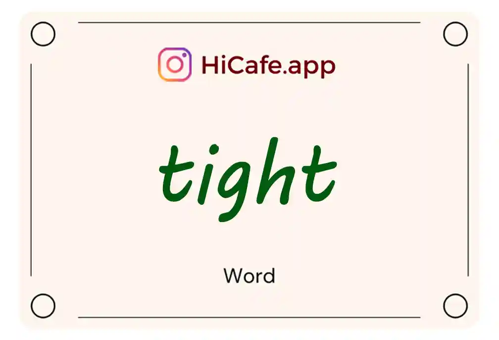 Meaning and usage of tight word