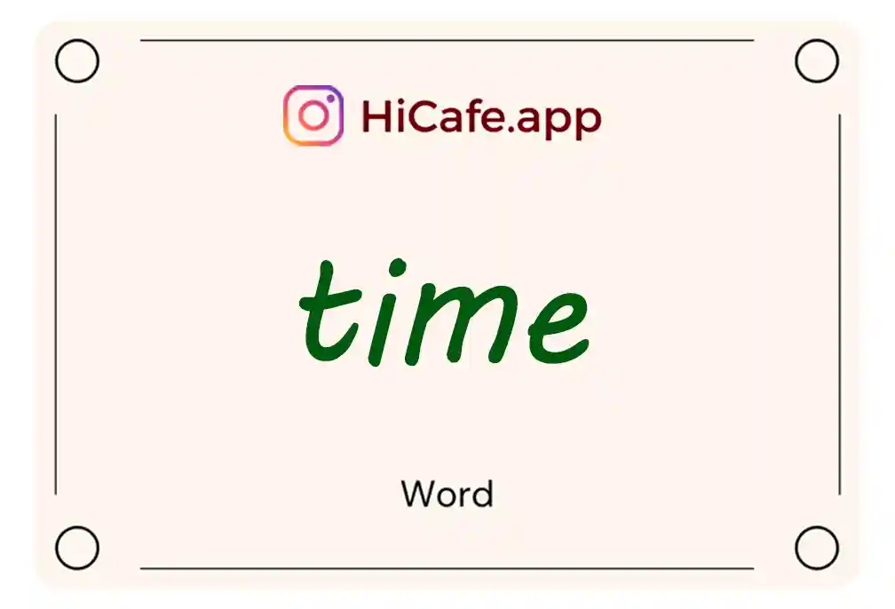 Meaning and usage of time word