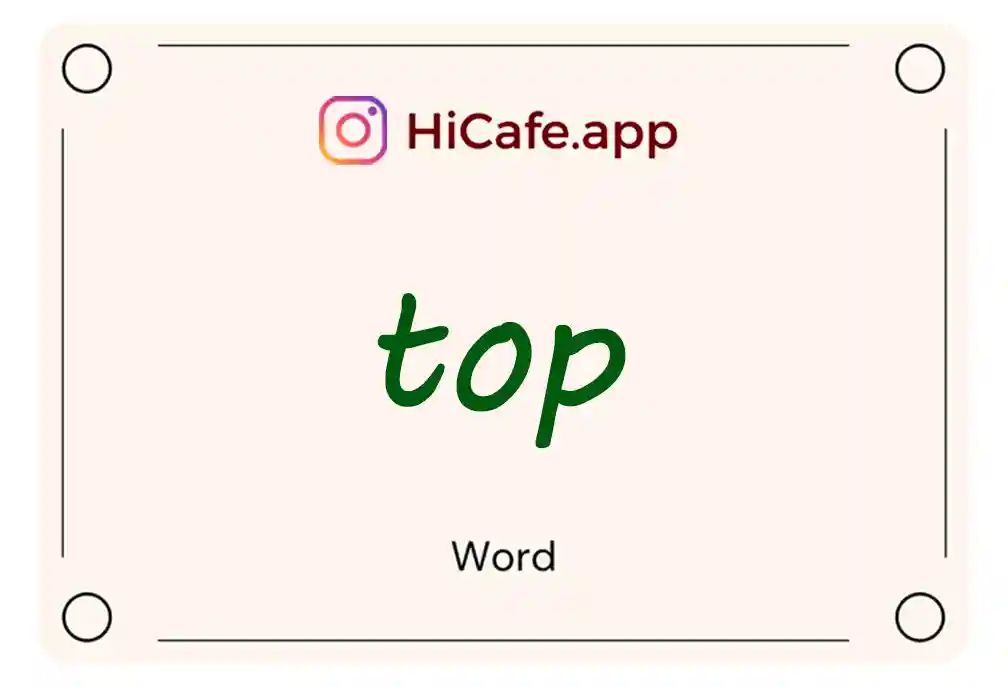 Meaning and usage of top word