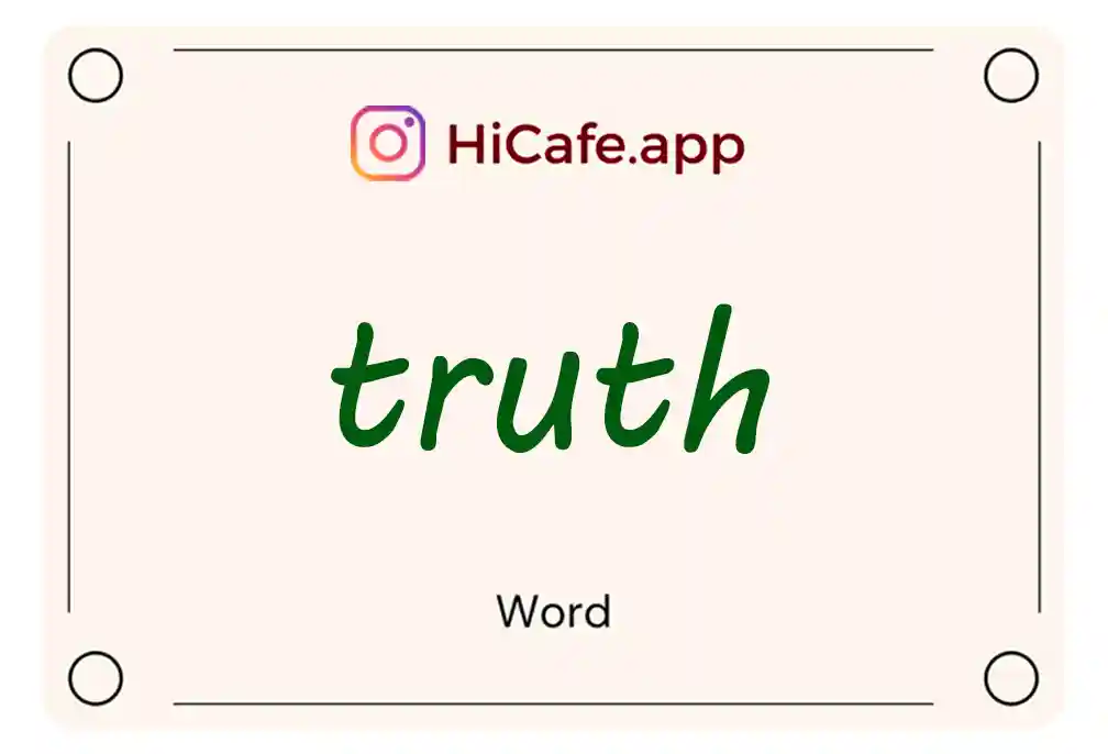 Meaning and usage of truth word