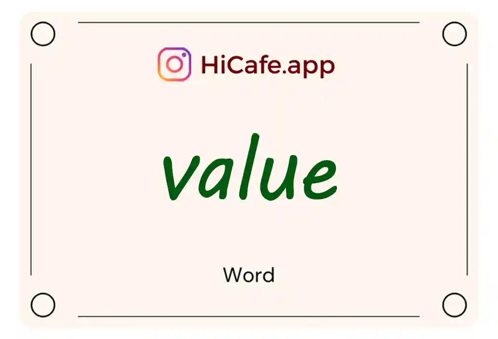 Meaning and usage of value word