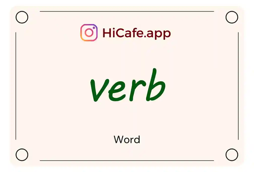 Meaning and usage of verb word