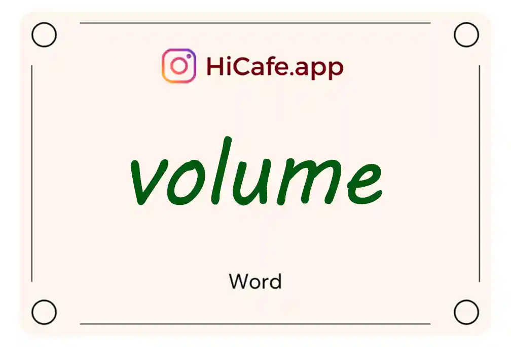 Meaning and usage of volume word