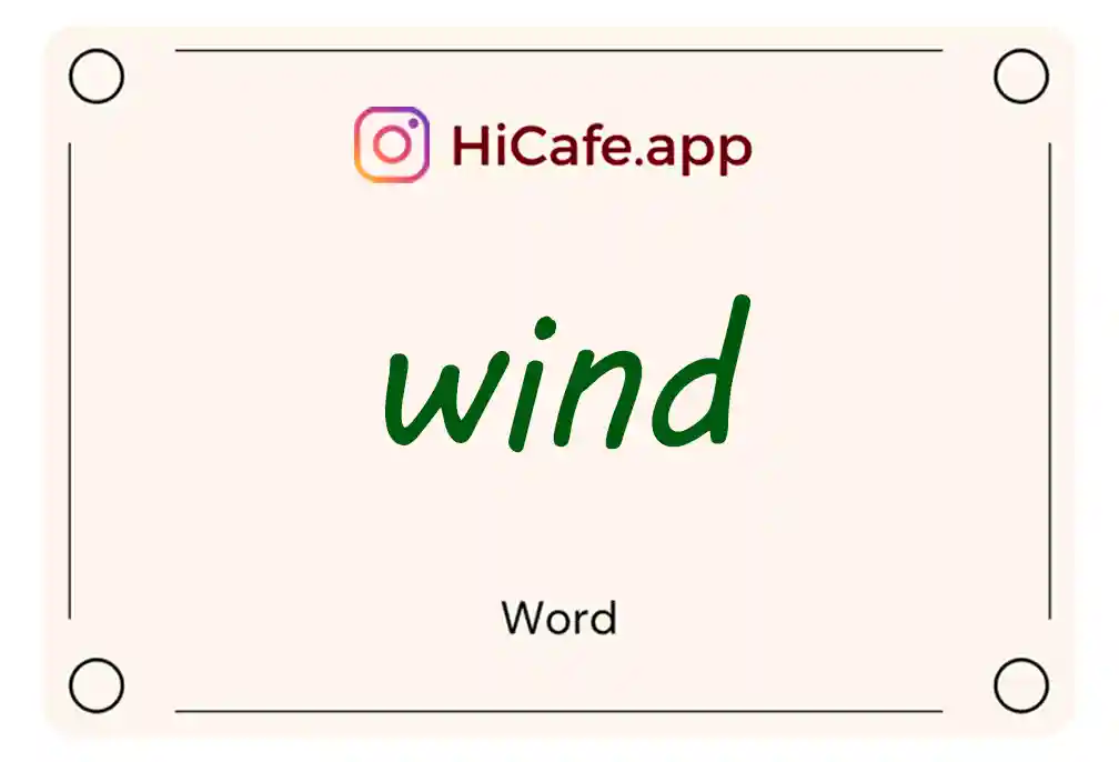 Meaning and usage of wind word