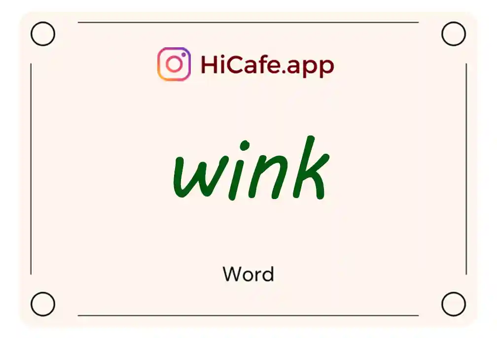 Meaning and usage of wink word