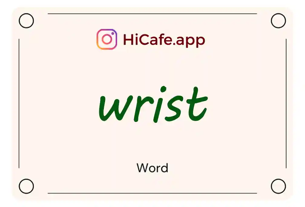 Meaning and usage of wrist word