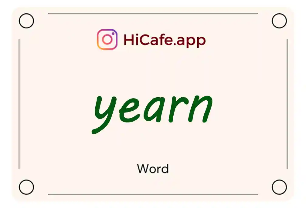 Meaning and usage of yearn word