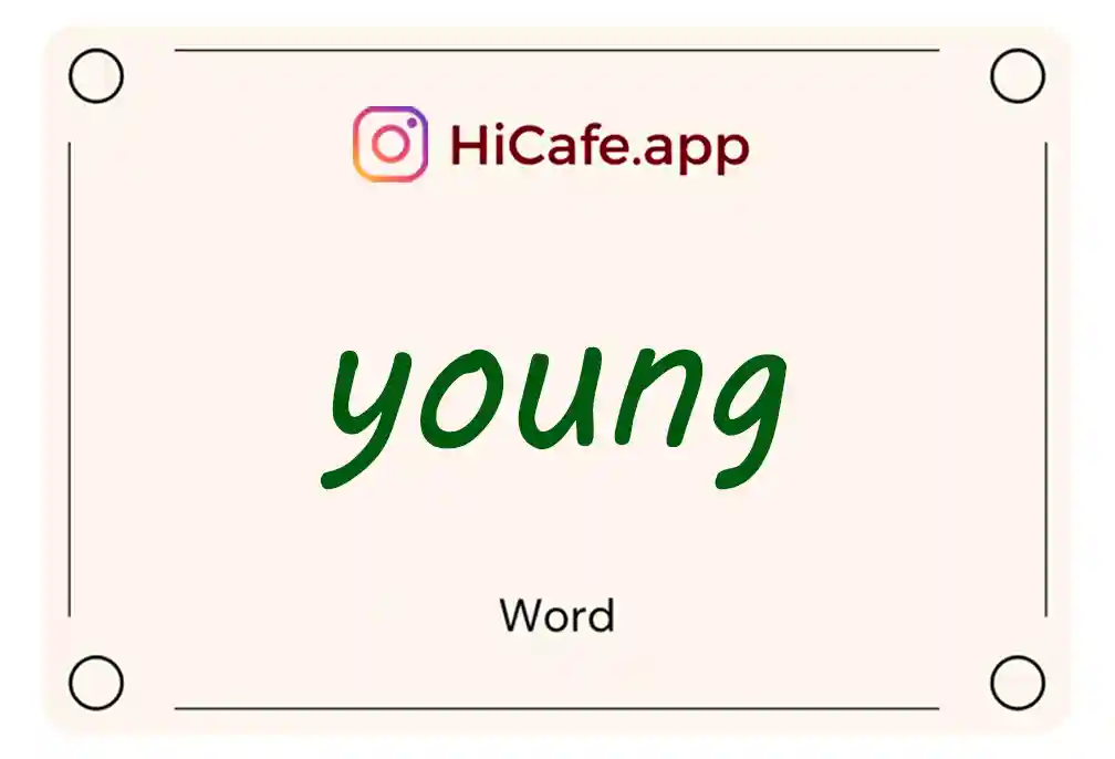 Meaning and usage of young word