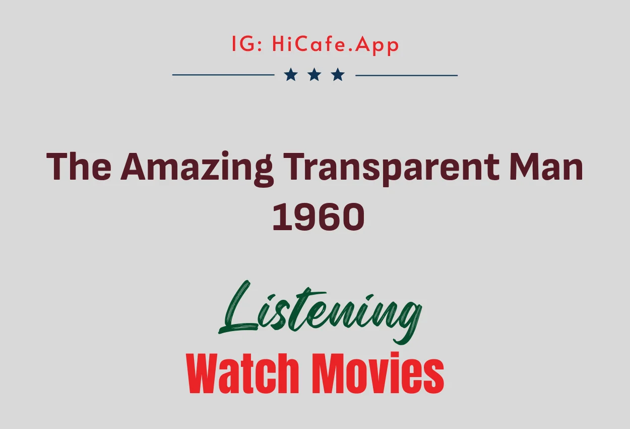 The Amazing Transparent Man 1960