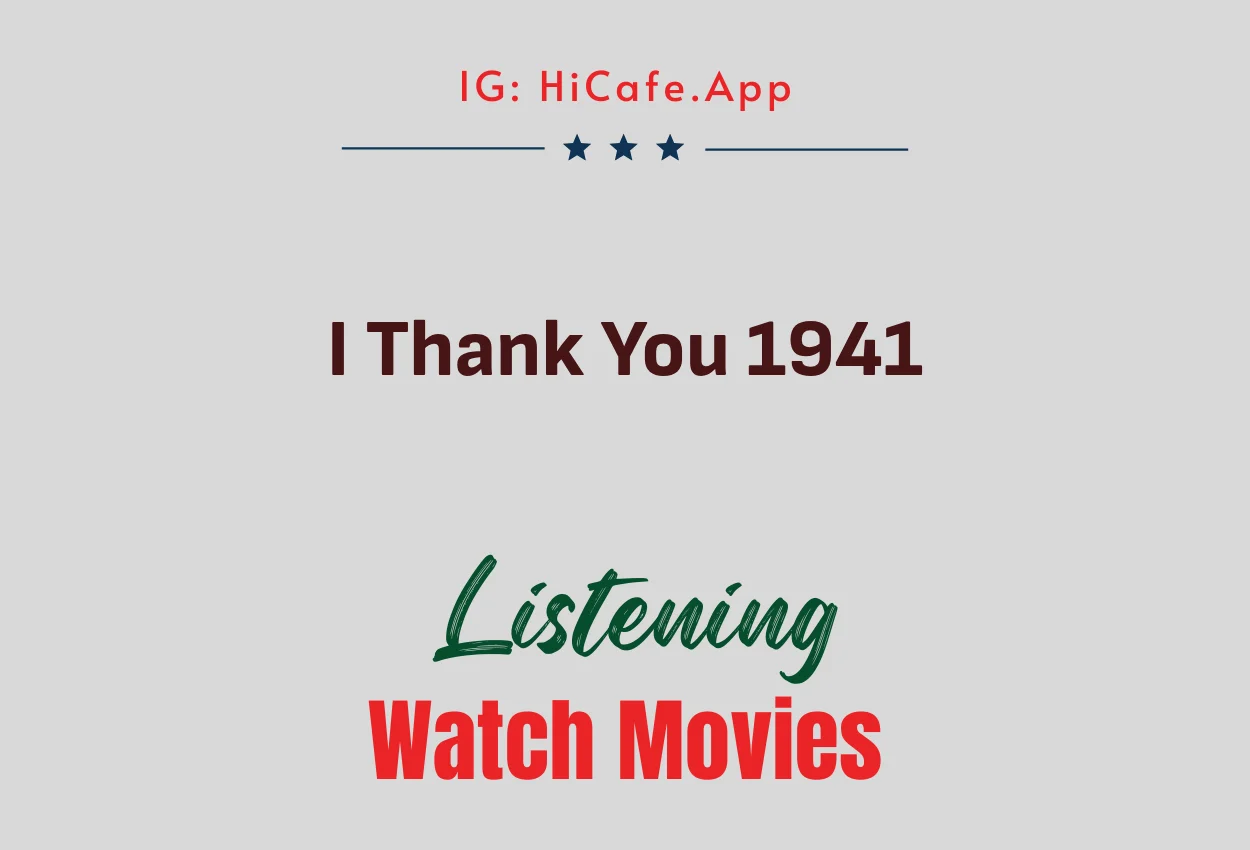 I Thank You 1941