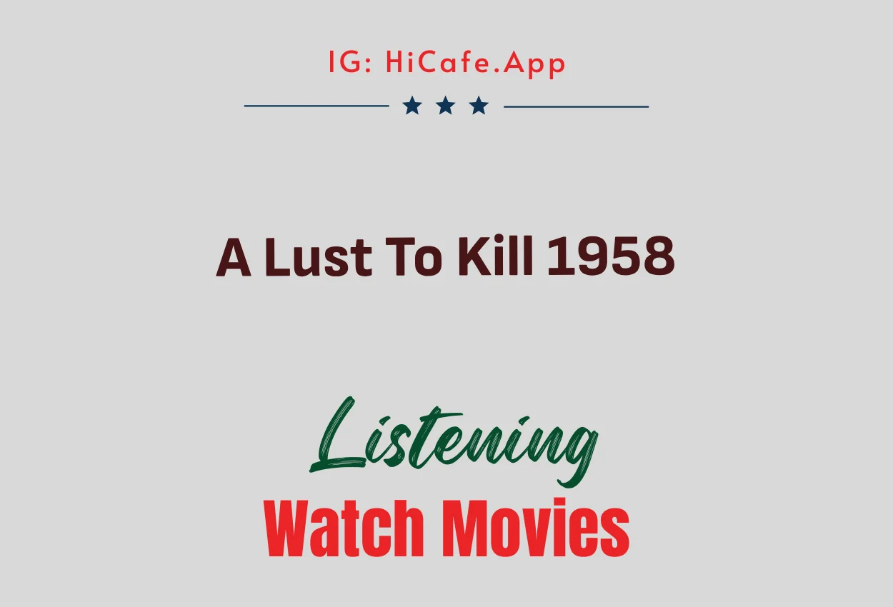 A Lust To Kill 1958