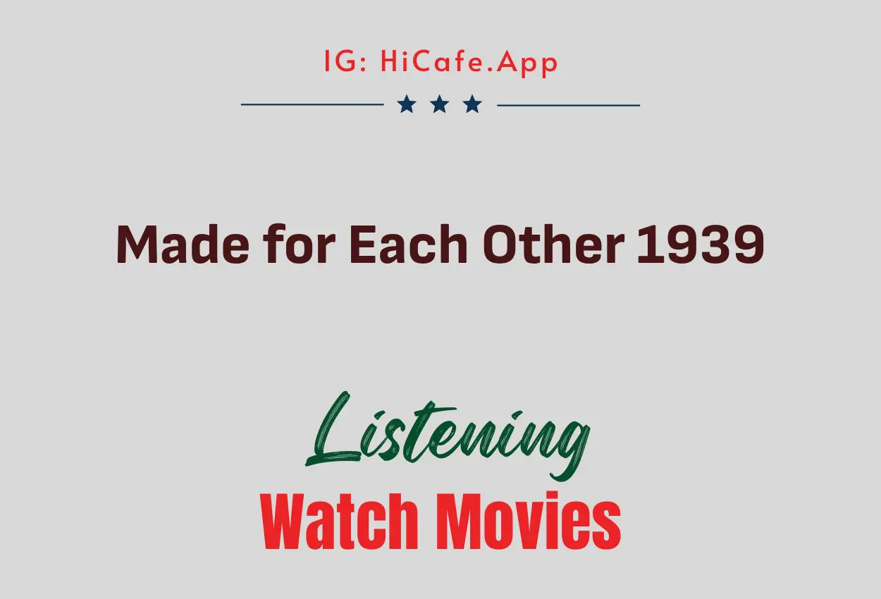 Made for Each Other 1939