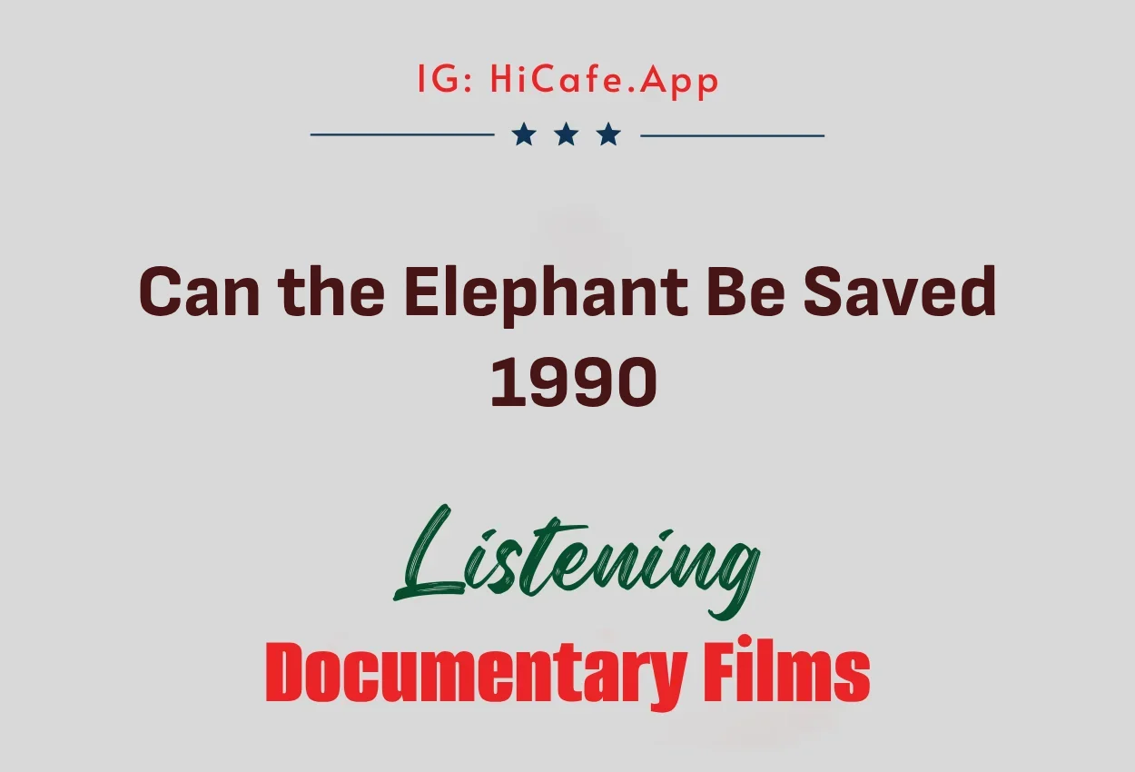 Can the Elephant Be Saved 1990